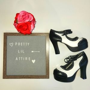 New! T.U.K. Retro Platform Heels with Spikes